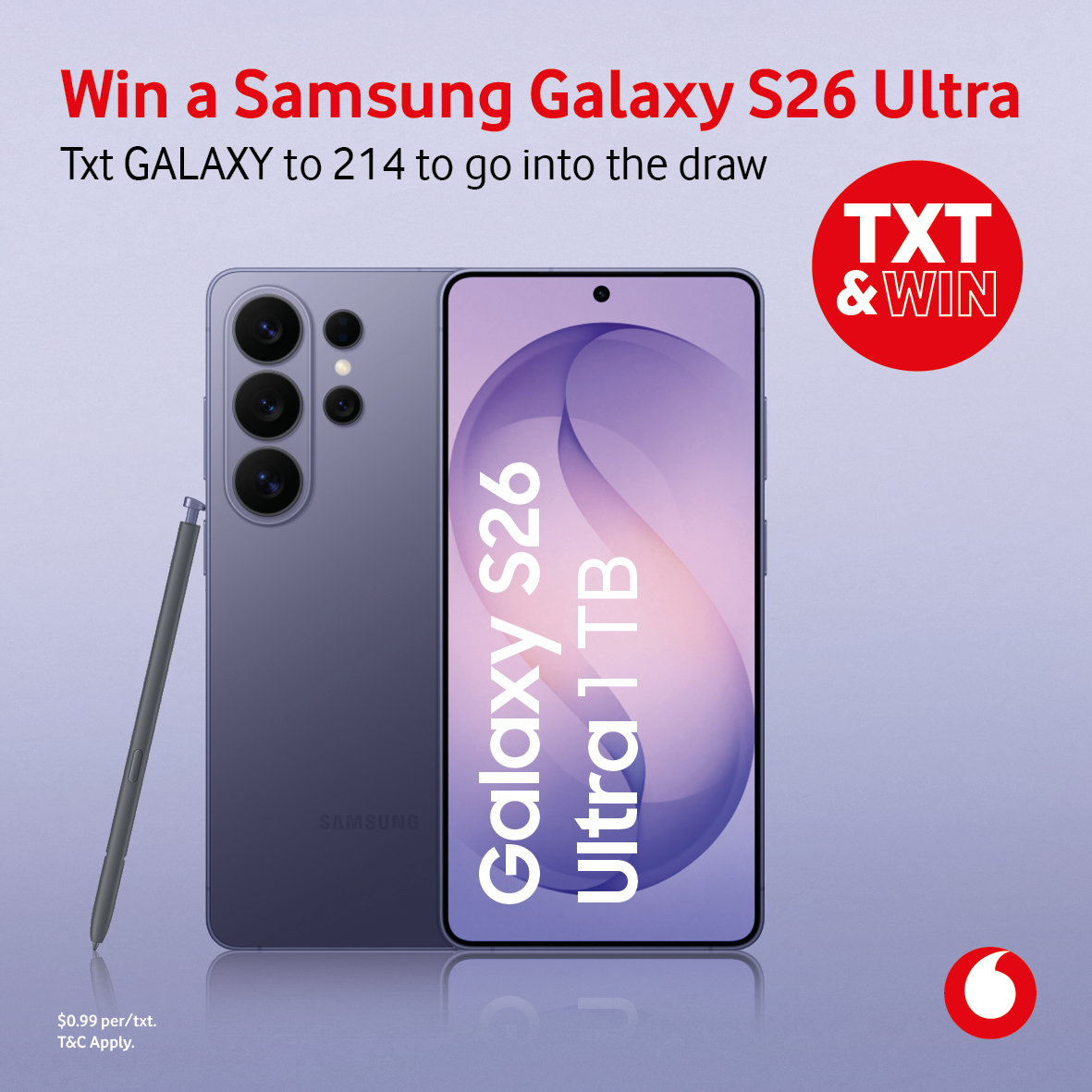 S26 Ultra Txt & Win Promo - Artwork